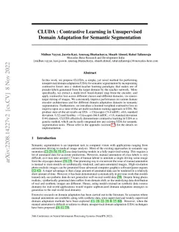 CLUDA : Contrastive Learning in Unsupervised Domain Adaptation for
  Semantic Segmentation