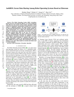 AuthROS: Secure Data Sharing Among Robot Operating Systems Based on
  Ethereum