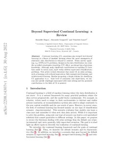Beyond Supervised Continual Learning: a Review