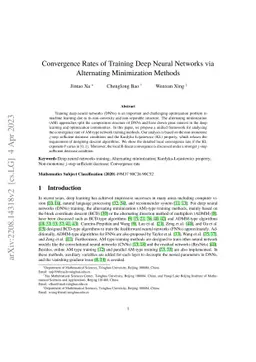 Convergence Rates of Training Deep Neural Networks via Alternating
  Minimization Methods