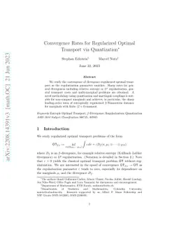 Convergence Rates for Regularized Optimal Transport via Quantization