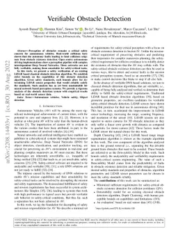 Verifiable Obstacle Detection