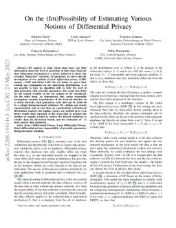 On the (Im)Possibility of Estimating Various Notions of Differential
  Privacy