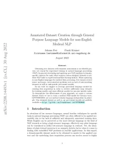 Annotated Dataset Creation through General Purpose Language Models for
  non-English Medical NLP
