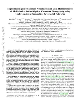 Segmentation-guided Domain Adaptation and Data Harmonization of
  Multi-device Retinal Optical Coherence Tomography using Cycle-Consistent
  Generative Adversarial Networks