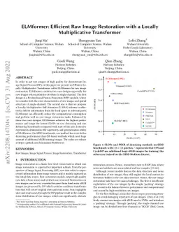 ELMformer: Efficient Raw Image Restoration with a Locally Multiplicative
  Transformer