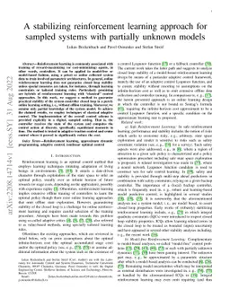 A stabilizing reinforcement learning approach for sampled systems with
  partially unknown models