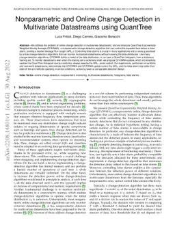 Nonparametric and Online Change Detection in Multivariate Datastreams
  using QuantTree
