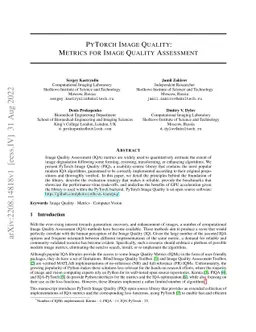 PyTorch Image Quality: Metrics for Image Quality Assessment