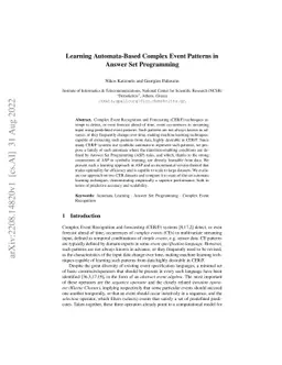 Learning Automata-Based Complex Event Patterns in Answer Set Programming