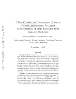 A Fair Experimental Comparison of Neural Network Architectures for
  Latent Representations of Multi-Omics for Drug Response Prediction