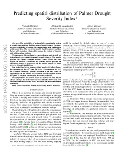 Predicting spatial distribution of Palmer Drought Severity Index