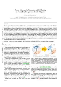 Feature Alignment by Uncertainty and Self-Training for Source-Free
  Unsupervised Domain Adaptation