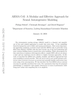 ARMA Cell: A Modular and Effective Approach for Neural Autoregressive
  Modeling