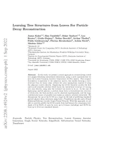 Learning Tree Structures from Leaves For Particle Decay Reconstruction