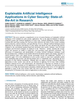 Explainable Artificial Intelligence Applications in Cyber Security:
  State-of-the-Art in Research