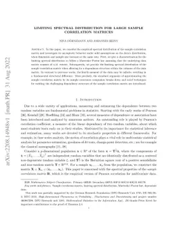 Limiting spectral distribution for large sample correlation matrices