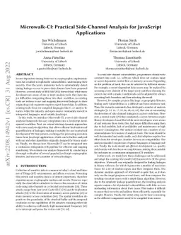 Microwalk-CI: Practical Side-Channel Analysis for JavaScript
  Applications