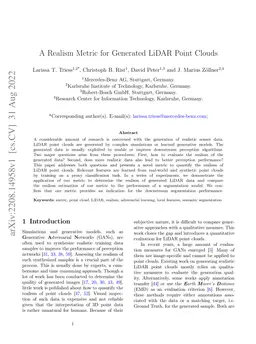A Realism Metric for Generated LiDAR Point Clouds