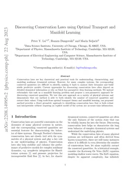 Discovering Conservation Laws using Optimal Transport and Manifold
  Learning