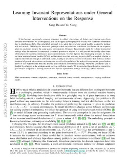 Learning Invariant Representations under General Interventions on the
  Response