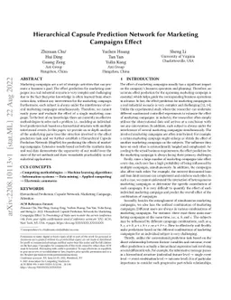 Hierarchical Capsule Prediction Network for Marketing Campaigns Effect
