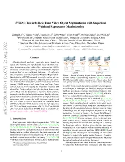 SWEM: Towards Real-Time Video Object Segmentation with Sequential
  Weighted Expectation-Maximization