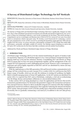 A Survey of Distributed Ledger Technology for IoT Verticals