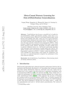 Meta-Causal Feature Learning for Out-of-Distribution Generalization