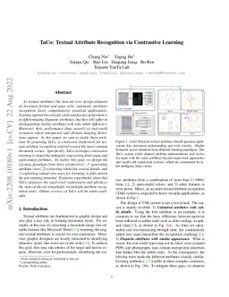 TaCo: Textual Attribute Recognition via Contrastive Learning