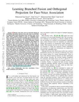 Learning Branched Fusion and Orthogonal Projection for Face-Voice
  Association