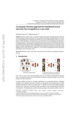 An anomaly detection approach for backdoored neural networks: face
  recognition as a case study