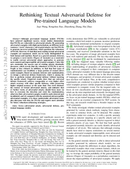 Rethinking Textual Adversarial Defense for Pre-trained Language Models