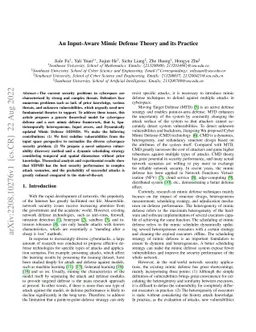 An Input-Aware Mimic Defense Theory and its Practice