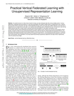 Practical Vertical Federated Learning with Unsupervised Representation
  Learning