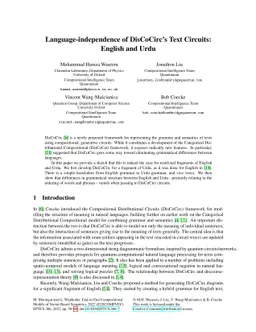 Language-independence of DisCoCirc's Text Circuits: English and Urdu