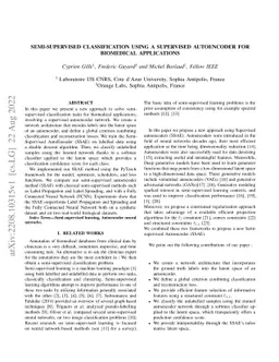 Semi-supervised classification using a supervised autoencoder for
  biomedical applications