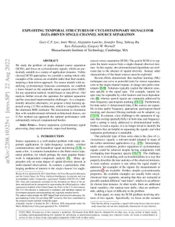 Exploiting Temporal Structures of Cyclostationary Signals for
  Data-Driven Single-Channel Source Separation