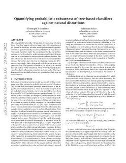 Quantifying probabilistic robustness of tree-based classifiers against
  natural distortions