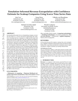 Simulation-Informed Revenue Extrapolation with Confidence Estimate for
  Scaleup Companies Using Scarce Time-Series Data