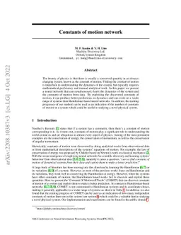 Constants of motion network