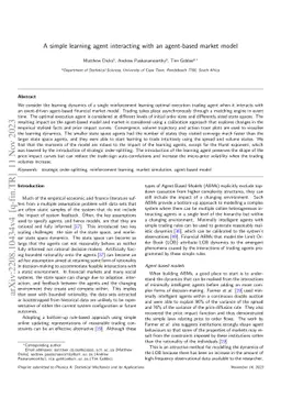 A simple learning agent interacting with an agent-based market model