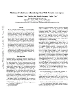 Minimax AUC Fairness: Efficient Algorithm with Provable Convergence