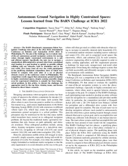 Autonomous Ground Navigation in Highly Constrained Spaces: Lessons
  learned from The BARN Challenge at ICRA 2022