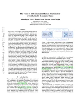 The Value of AI Guidance in Human Examination of Synthetically-Generated
  Faces