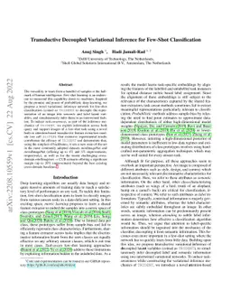Transductive Decoupled Variational Inference for Few-Shot Classification