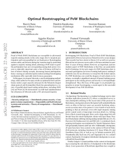 Optimal Bootstrapping of PoW Blockchains