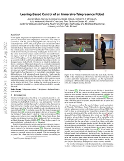 Leaning-Based Control of an Immersive-Telepresence Robot