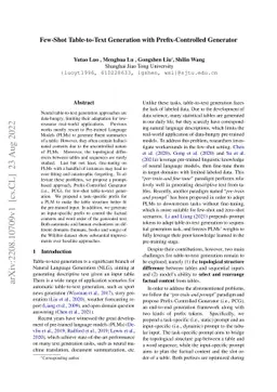 Few-Shot Table-to-Text Generation with Prefix-Controlled Generator