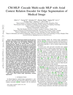 CM-MLP: Cascade Multi-scale MLP with Axial Context Relation Encoder for
  Edge Segmentation of Medical Image
